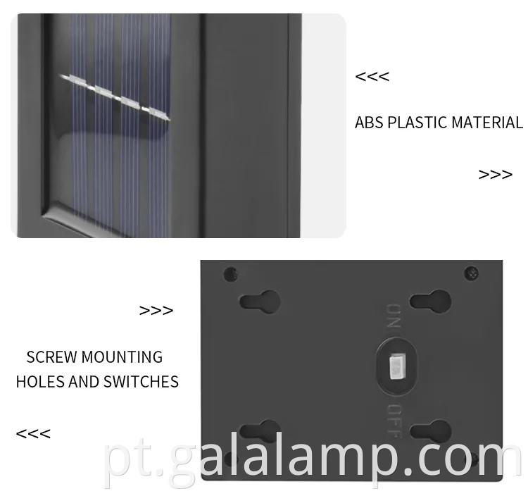 Luz de parede solar solar ao ar livre com design ecológico